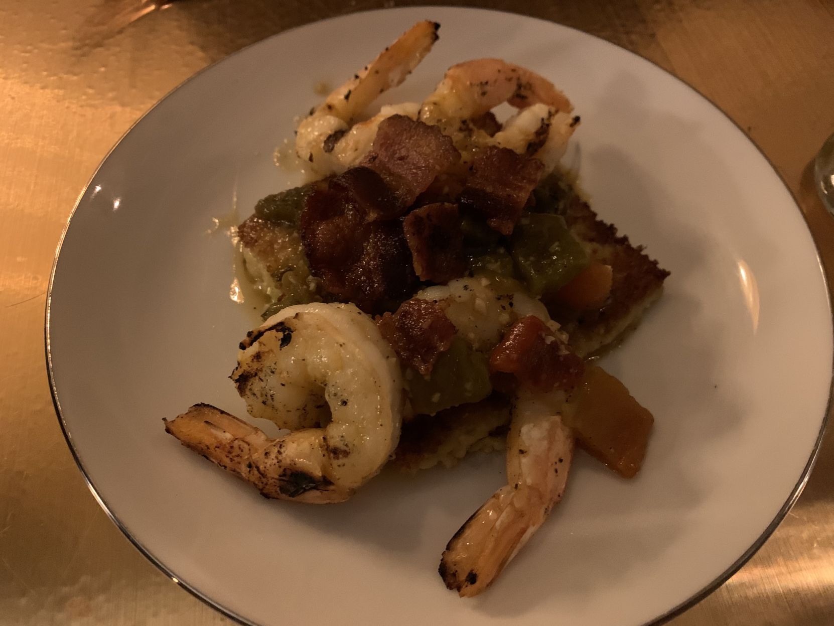 Shrimp and grits appetizer at Kettle Black